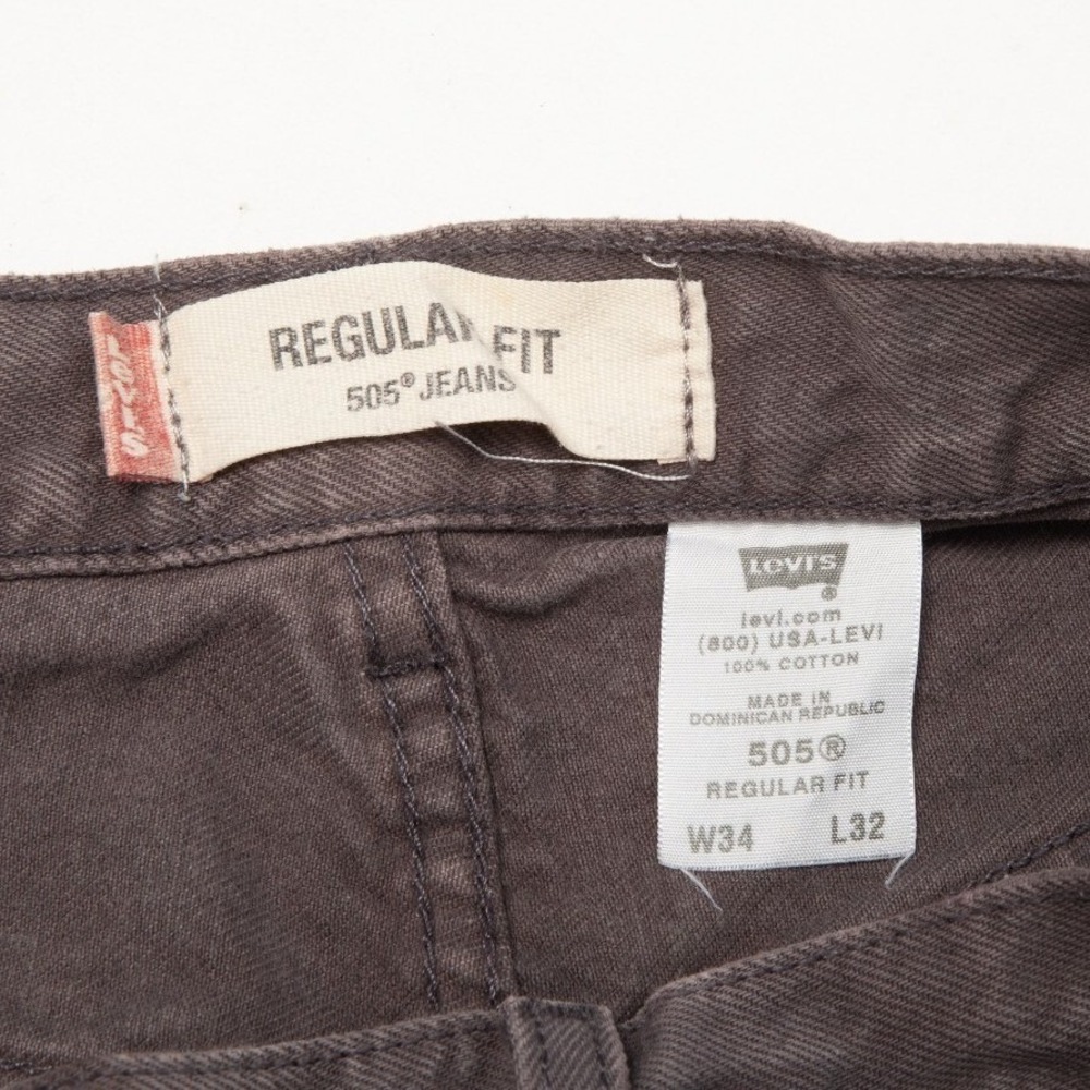 Levi's 505 Regular Fit Jeans Mens 34x32 Actual 32x31 Gray Denim Straight Leg - Picture 6 of 12